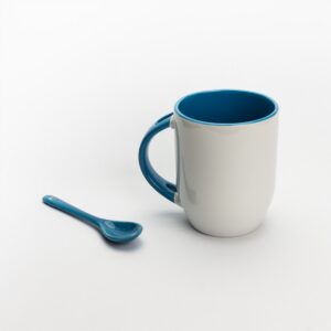 Blue hand-made coffee mug